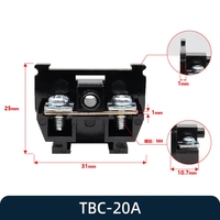Bloque de terminales para riel DIN TBC-100A con conector de tornillo combinado en rangos de 10A, 20A, 30A, 60A y 200A