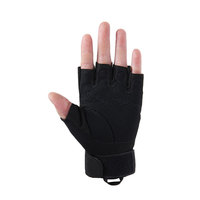 Gants tactiques noirs en microfibre, résistants aux coupures, anti-couteau, demi-doigts, antidérapants, durables, pour le combat