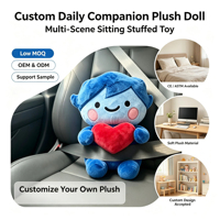 Peluche personnalisée à faible MOQ, personnage d'anime, poupée idole, coussin en peluche assis, porte-clés jouet pour cadeau de fête pour enfants, certifiée CE CPC