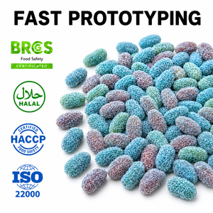 Caramelle Gommose al Mirtillo Infetto da Virus, Gusto Frutta Aspro-Dolce, Halal, Ingrosso, Personalizzate OEM, Private Label, TIK TOK - Product Image 1