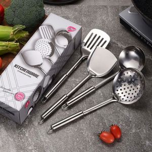 Hot Selling Stainless Steel Kitchen Utensils Sets 4 Pieces Kitchen Cookware <b>Tools</b> Spoon Ladle Turner Cooking <b>Tools</b> Kitchenware - Product Image 2