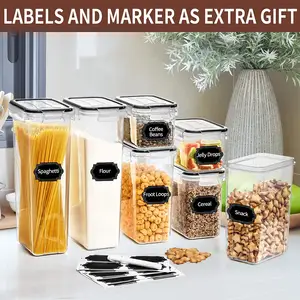 24 Pcs Set BPA-Free Plastic Cereal Container Dispenser Airtight Watertight Cereal Keeper Dry Food Storage Container Box