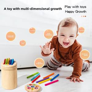 Juguete para niños Montessori, juguete educativo de Motor fino tres en uno, juguete de madera transfronterizo <span class=keywords><strong>Popular</strong></span> con clasificación de colores - Product Image 4