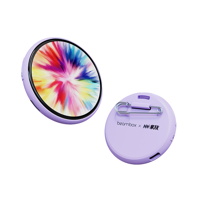 Beambox Niji Interactive Intelligent AI Badge Touchscreen Bluetooth Digital Badge DIY Photo Display Electronic Zinc Alloy NN