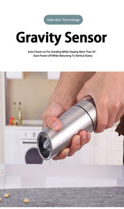 Automático Mini Elétrica Dry Spice Salt Grinder Set Aço Inoxidável Rosa Black <span class=keywords><strong>Pepper</strong></span> <span class=keywords><strong>Mill</strong></span> Garrafa Gravidade & Elétrica Boxed - Product Image 4