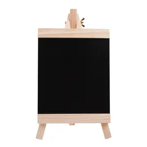 tableau noir aquarelle Suppliers-Panneau de bureau en bois de pin, Mini craie, 1 pièce de 5 tailles, cadre en bois de pin, tableau noir avec pédale pour dessin de menus, planches à roulette