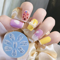 Moule en silicone pour Nail Art 3D Fleur Papillon DIY avec Scrape UV Gel Soft Embossed Silicone Carving Nail Silicone Mold