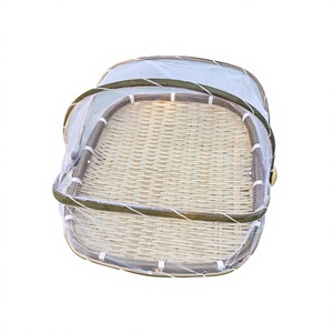 Vietnam Handmade Eco-Friendly Bamboo Food Serving <b>Tent</b> Tray 2-Piece Set Mesh Covers Outdoor Picnic Food Protection Insect - Product Image 1