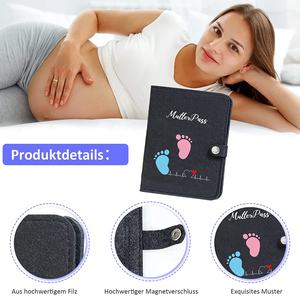 Funda de pasaporte de maternidad de fieltro de alta calidad para mujer embarazada alemana, almacenamiento de imagen de ultrasonido, tarjeta de salud y registro de maternidad - Product Image 2