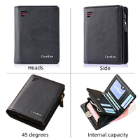 Dompet Kartu Kredit Pribadi Anti RFID Mini dengan Kantong Resleting Tipis untuk Pria Logo Kustom