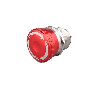 Bouton-poussoir d'arrêt d'urgence en métal étanche, tête champignon en acier inoxydable, 1NO, IP67, anneau LED lumineux, 16/19/22/25/30mm - Product Image 2
