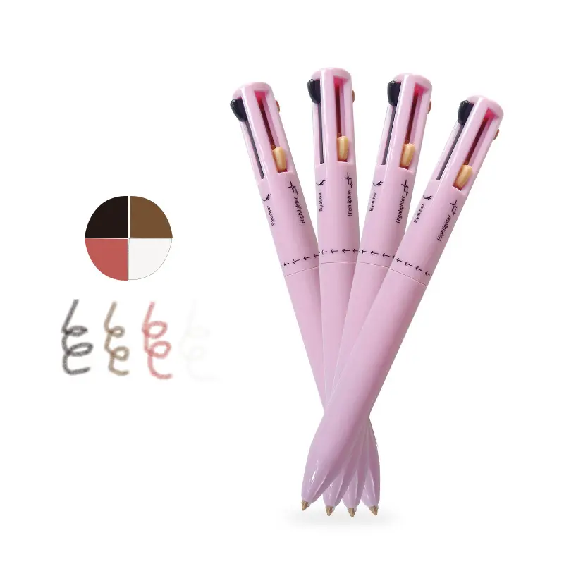 4 en 1 Crayon à sourcils imperméable à l'eau Dessin Sourcils Long Lasting Easy Color Eyebrow Pen Women Makeup Cosmetic Tool