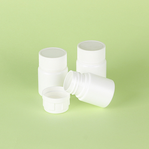Envases farmacéuticos de plástico HDPE redondos de diferentes tamaños para productos de salud, medicamentos y pastillas con tapa de rosca. - Product Image 1