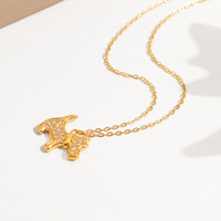 Collier simple et léger avec pendentif chien entièrement pavé scintillant pour femme, bijoux de mode de haute qualité, vente en gros TGXL14782
