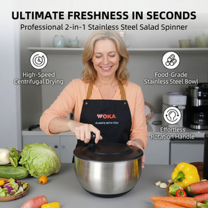 Outils de cuisine Séchoir à fruits manuel à 360 degrés Séchoir à légumes en acier inoxydable pour <span class=keywords><strong>salade</strong></span> - Product Image 4