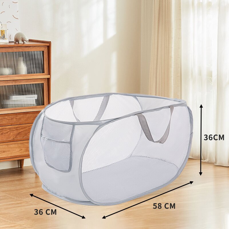 Cesta de ropa sucia horizontal gris