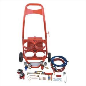 Kit de soudage et de coupe pour chariot cylindrique dans chariot en acier avec bouteilles de gaz de 10l - Product Image 3