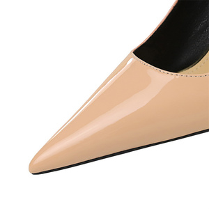 Escarpins d'automne en cuir verni à bout pointu, talons hauts et décolletés, élégants pour le bureau, sexy pour les soirées et mariages, pour femmes - Product Image 6