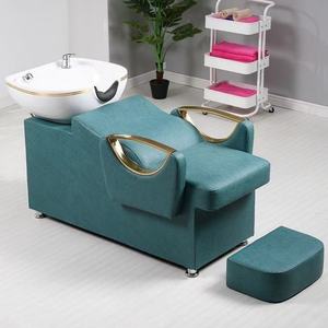 Chaise de salon de coiffure inclinable en céramique haut de gamme avec rinçage à l'eau, livraison gratuite, vente directe d'usine pour salons de coiffure - Product Image 6