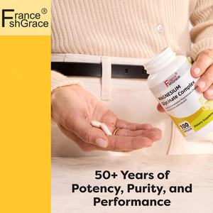 Nuevo Suplemento de Glicinato de Magnesio Complejo, 100 Cápsulas, Apoya la Salud en Adultos, Cápsulas de Glicinato de Magnesio Complejo - Product Image 3