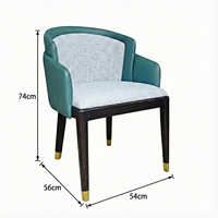 Chaise de salle à manger d'hôtel moderne de luxe en bois massif, fauteuil en tissu cuir PU avec dossier en rotin pour appartements, hôtels et restaurants