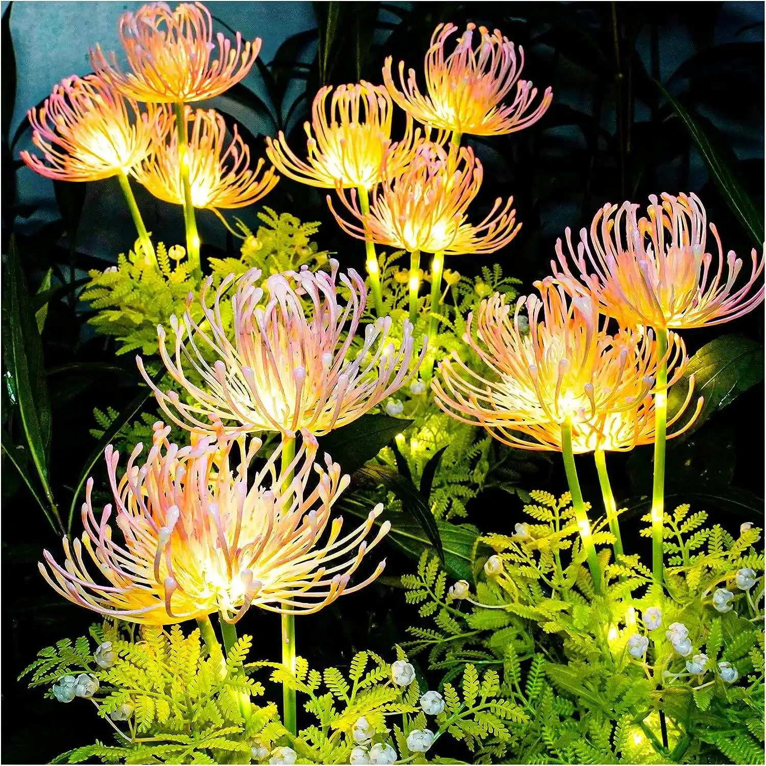 Good design IP65 waterproof Solar Garden Lights Solar Flowers Lights with Glowing Flowers & Stems