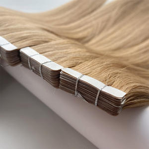 Estensioni di <span class=keywords><strong>Capelli</strong></span> Vergini Russi a Doppia Trama con Cuticola Intatta, Stile Liscio Setoso, Ondulato o Crespo, Remy con Nastro Invisibile per Uomini e Donne - Product Image 2