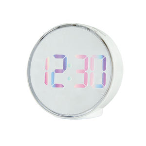 Круглый стол для путешествий из АБС-пластика, светодиодная подсветка, настольный цифровой будильник, настольные часы, радужные светодиодные часы - Product Image 2