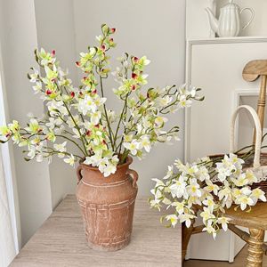 Orquídeas Phalaenopsis Artificiales de Seda, Rama Individual, Alta Simulación, Decoración para el Hogar, Sala de Estar, Mesa de Centro - Product Image 3