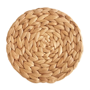Hot Sale Natural Woven Water Hyacinth Place Mats Seagrass Thick Rattan <strong>Round</strong> Non-Slip Handmade Braided Dinner <strong>Tablemat</strong> - Product Image 1