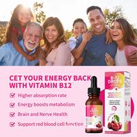 Gouttes liquides de Vitamine B12 Végétaliennes – Complément Santé Sublingual pour le Métabolisme – Marque Privée