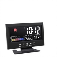 Calendrier perpétuel, horloge à écran couleur, affichage de la température et de l'humidité, prévisions météorologiques, rétroéclairage LCD, réveil, horloge à grand écran