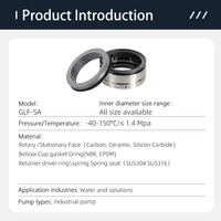 Prix de gros Joint mécanique à face plate GLF SA-50L SA-65S pour pompe à eau industrielle