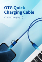 Câble de charge USB 3A multifonction universel en nylon tressé, charge rapide 3A 60W OTG, fabriqué à Shenzhen