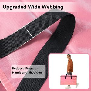 Chất Lượng Cao Bán Buôn Quá Khổ Trong Suốt PP Dệt Di Chuyển Túi Tái Sử Dụng Lưu Trữ Di Động Túi Hành Lý Cho Di Chuyển Và Du Lịch - Product Image 4