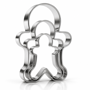 Set di 3 Tagliabiscotti a Forma di Omino di Pan di Zenzero, Stampi Personalizzati in Acciaio Inox <span class=keywords><strong>per</strong></span> <span class=keywords><strong>Biscotti</strong></span> <span class=keywords><strong>Natalizi</strong></span>, Accessori <span class=keywords><strong>per</strong></span> Pasticceria - Product Image 1