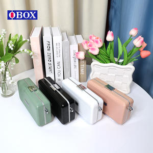 Caja de Maquillaje OBOX con Rayas Verdes y Cajones con Cerradura, Organizador de Cosméticos Portátil para Uso Doméstico - Product Image 3