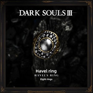 Bague de Havel en verre Starforged <span class=keywords><strong>Dark</strong></span> <span class=keywords><strong>Souls</strong></span> III, accessoire de <span class=keywords><strong>jeu</strong></span> Bandai pour homme, en stock - Product Image 2