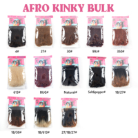 Meilleurs prix Extensions de cheveux synthétiques mélangées de couleur naturelle 12 pouces 100g Afro Kinky en vrac personnalisées pour le coiffage des femmes noires