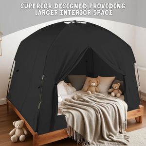 Tente de jeu portable pour enfants, 100% respirante et 93% occultante, pour le sol ou pour lit double, queen ou king size - Product Image 2