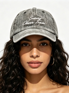 Vintage Washed Cotton Baseball Cap, Letter Embroidered UV Protection Unisex <b>Hat</b> <b>for</b> <b>Men</b> Women - Product Image 6
