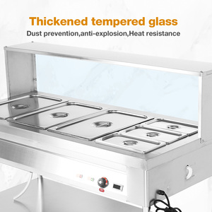 خزانة عرض طعام تجارية احترافية مع تحكم في درجة الحرارة قابل للتعديل للمطاعم والبوفيهات - Product Image 4