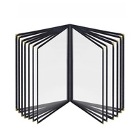 Prix d'usine – Porte-menu transparent en PVC A4 avec coins argentés pour recettes, liste de boissons à la carte, pour restaurants et cafés