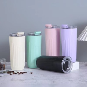 Thermos per Acqua in Acciaio Inox 304 con Design Semplice a Righe, per Studenti, Uomini e Donne, Tazza Regalo Personalizzabile - Product Image 1