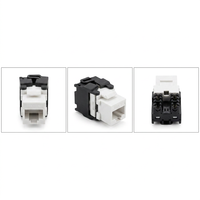 Conector Keystone Cat6 Macho/Hembra con Código de Color Blanco y Negro, Módulo de Red, Herramienta de Identificación de Datos, Conector RJ45 sin Herramientas para Panel de Conexiones