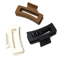 Vente en gros de pinces à cheveux en silicone mat personnalisées avec logo, 11 cm, grandes, antidérapantes, à mâchoires carrées, maintien solide pour cheveux épais et fins