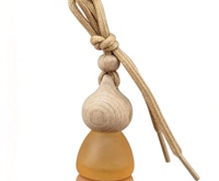 Nouveau design – Diffuseur de voiture suspendu en verre dépoli de 8 ml avec bouchon en bois pour huiles essentielles et parfums
