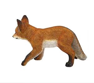 Escultura de <span class=keywords><strong>Animal</strong></span> de poliresina de césped para patio exterior, adorno de decoración, carmín de bebé, estatua de zorro rojo, acabado a todo Color - Product Image 5