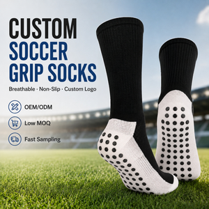 Wholesale Custom Grip <b>Socks</b> Mens Crew Football <b>Socks</b> Anti Slip Terry Cushion Sole Breathable Basketball Running Sports <b>Socks</b> - Product Image 1
