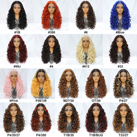 Perruques Frontales Latisha 13X6 Nouvelle Arrivée Ondulée Bouclée Naturelle Cheveux Synthétiques Mélangés Résistants à la Chaleur Type Boucle Française Complète en Dentelle